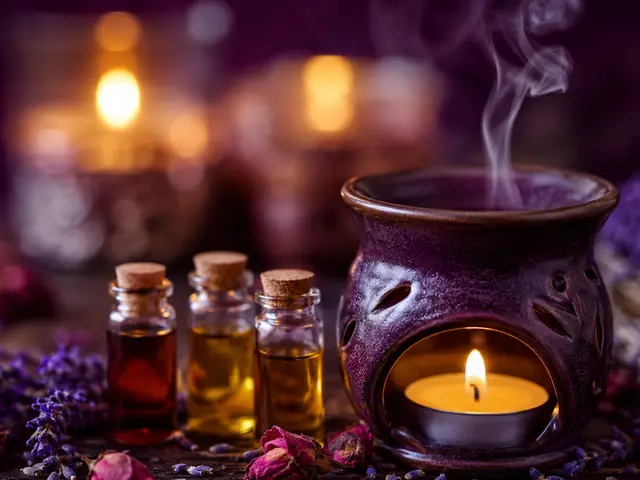 Buhurdanlık ve aromaterapi yağı şişeleri — Cennet Mahallesi, Masaj Salonun